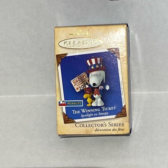 Hallmark Keepsake Peanuts The Winning Ticket Snoopy Woodstock Christmas Ornament - Picture 1 of 10